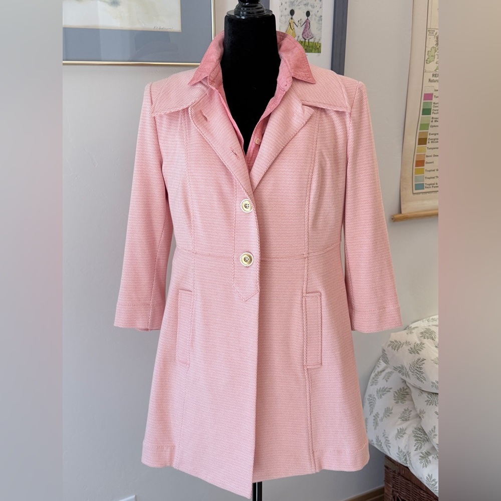 CAbi "Take 5 Topper" Light Pink Trench Coat - Picture 3 of 12